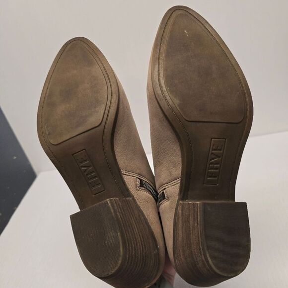 Frye “Judith double zip” Taupe grey Leather Ankle Booties Boots 9 - Picture 7 of 8